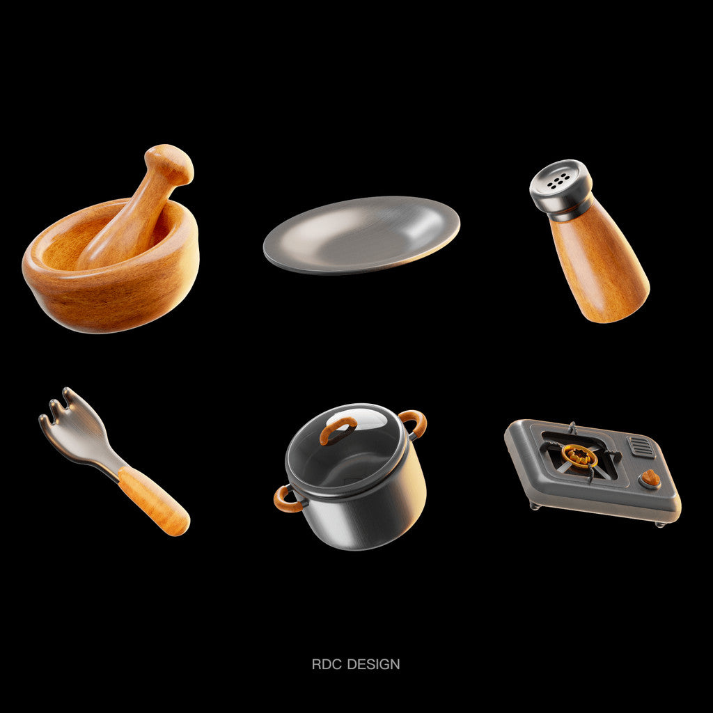 3D MODEL | 🍳 20 Kitchen Utensils & Cookware Set – Blender