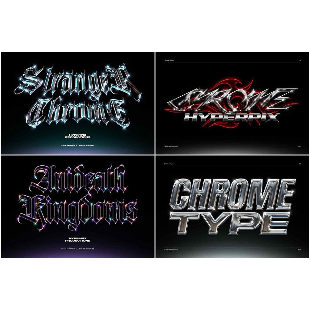✨ Photoshop Template – Chrome Text Styles Bundle | [MICHIGO STUDIO]