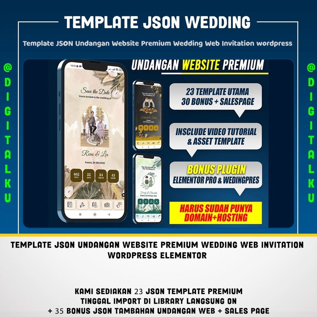 Template JSON Undangan Website Premium Wedding Web Invitation wordpress[ MICHIGO STUDIO ]