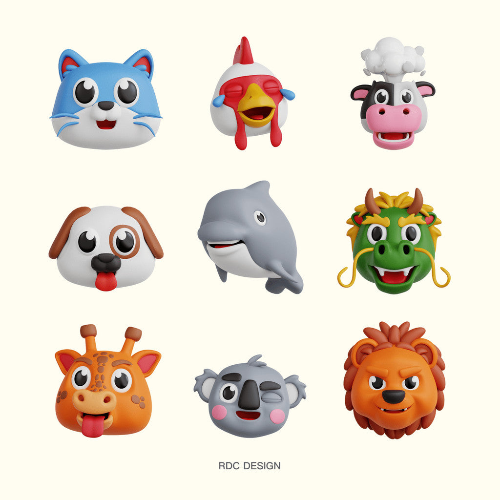 3D MODEL | 🦄 Cartoon Animal Models (Cat, Dolphin, Pig, Panda, Unicorn, Lion etc.) – Blender | C4D