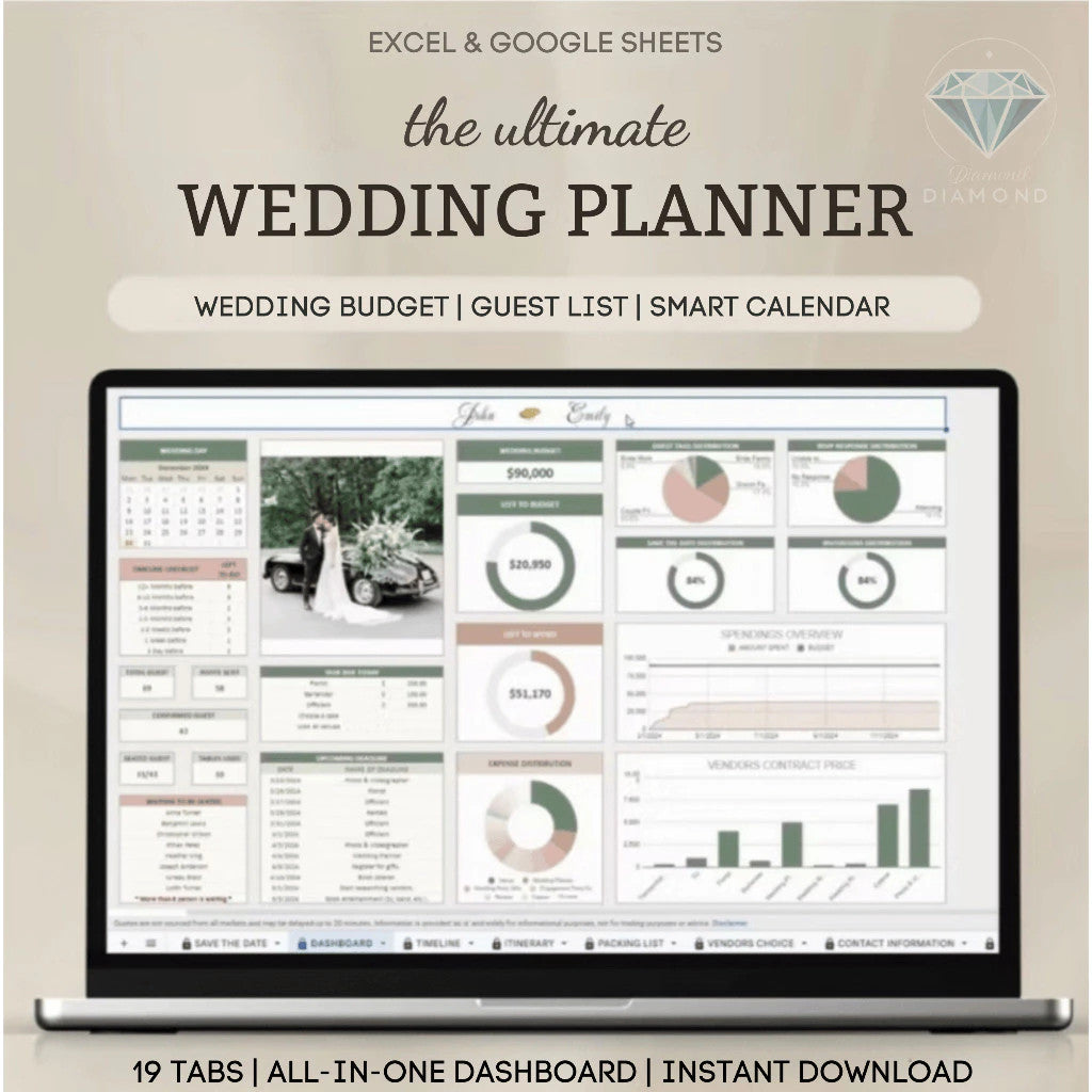 (59) Template Perencanaan Pernikahan | Wedding Planner Spreadsheet Wedding Budget Tracker Wedding Timeline Checklist Gue