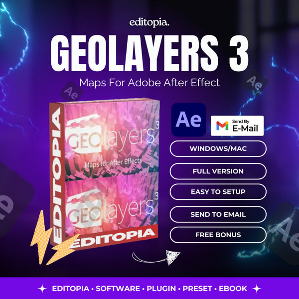 713 🗺️ Plugin – GeoLayers 3 Maps for AE (Win/Mac) | Aescript Plugin & After Effects Script ✨ [ MICHIGO STUDIO ]