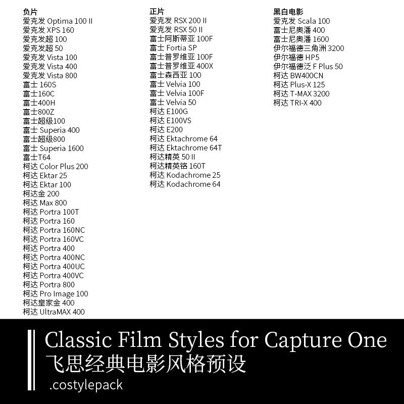 PLUGINS | 🎞️ Capture One Phase One Film Simulation Kodak & Fujifilm Classic Cinematic Presets [MICHIGO STUDIO]