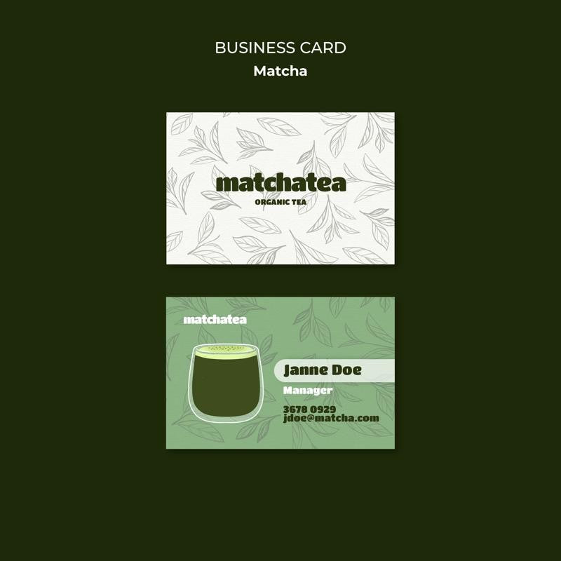PSD | 🍵 Matcha Drink Poster Template – Coffee | Ice | Line Illustration