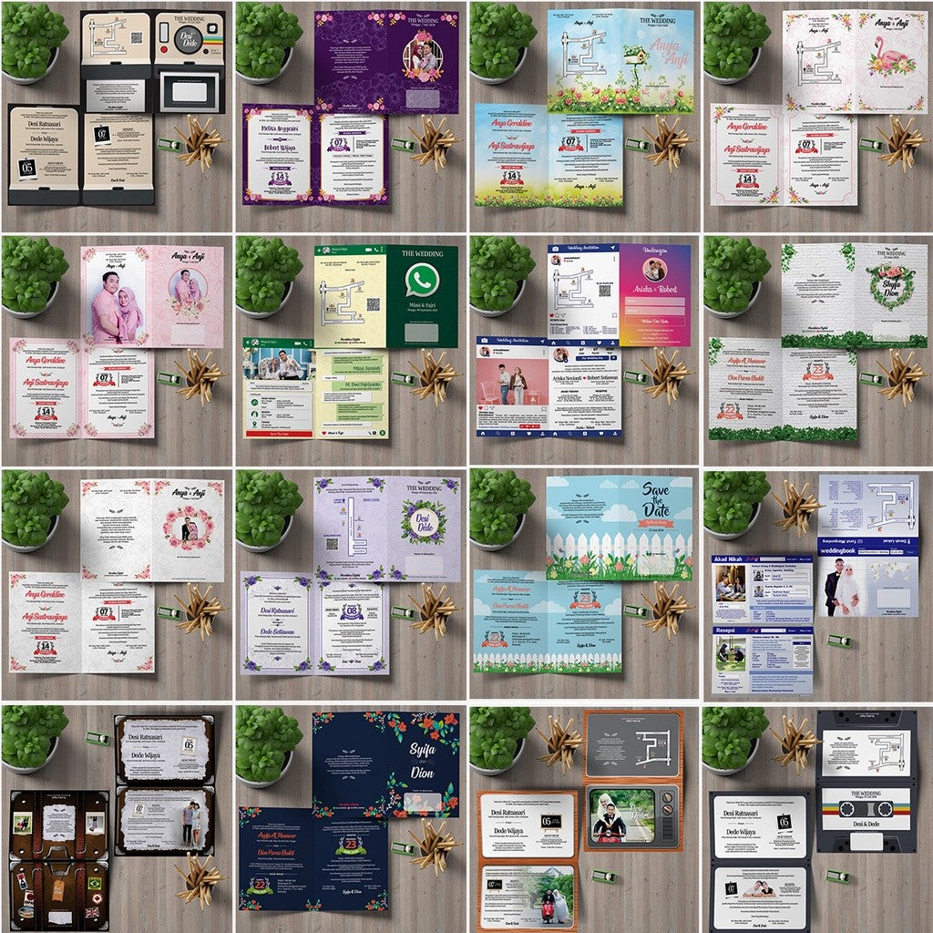 850+ Template Desain Undangan Pernikahan Kekinian Aesthetic Rustic Corel Draw (Format CDR)[ MICHIGO STUDIO ]