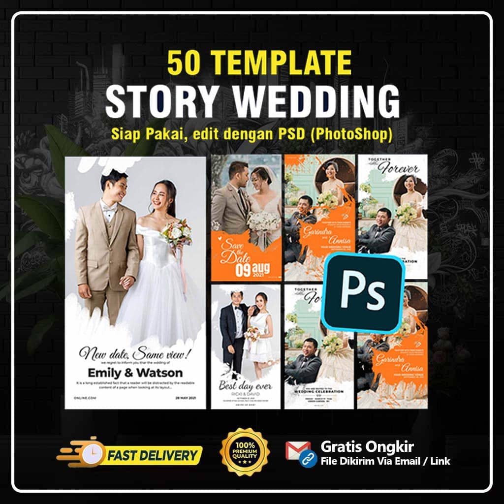 💌 50 Wedding Story Templates | Editable PSD Photoshop Format | [MICHIGO STUDIO]