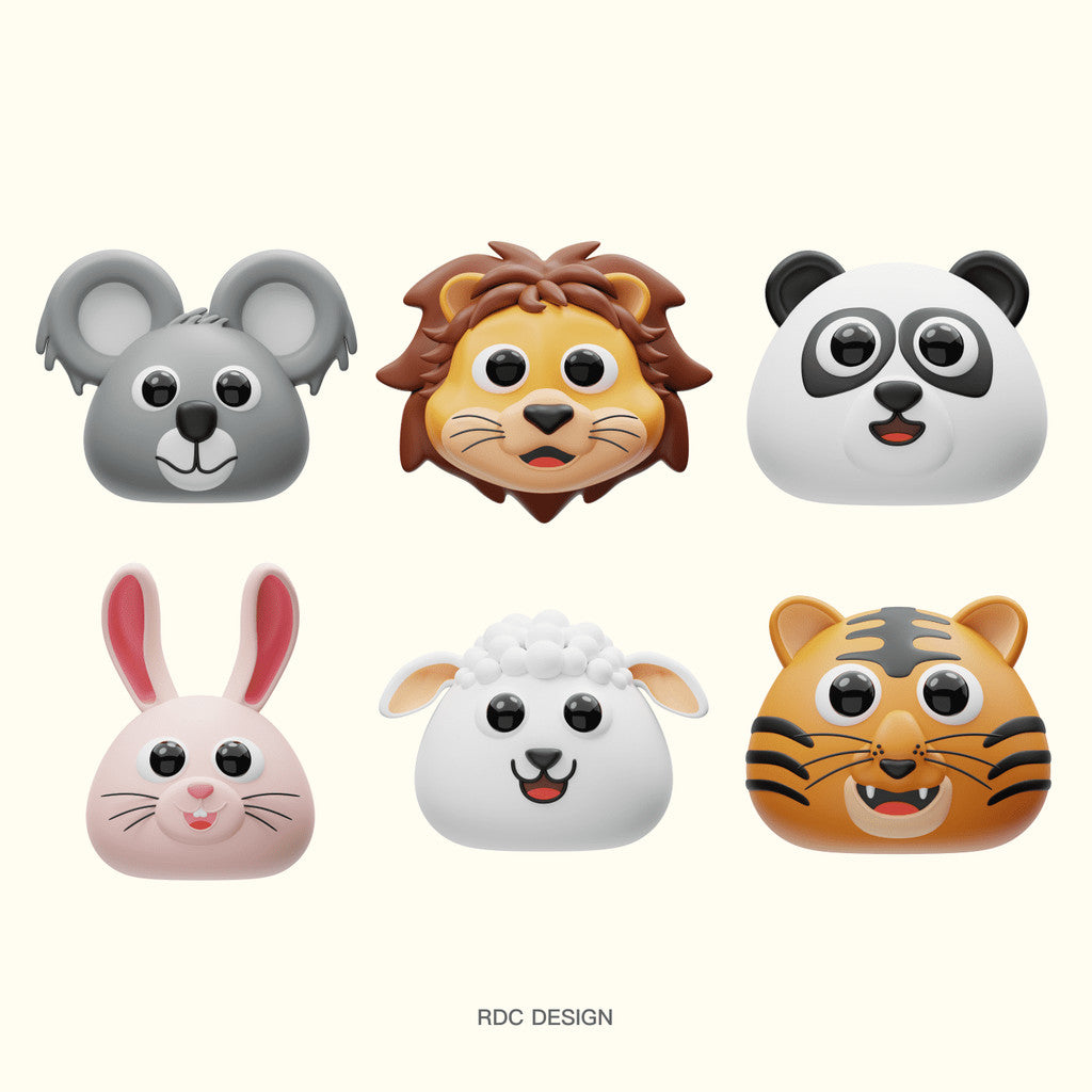 3D MODEL | 🐱 Cute Cartoon Animal Avatars (Cat, Chick, Cow, Bunny, Bear) – Blender | C4D
