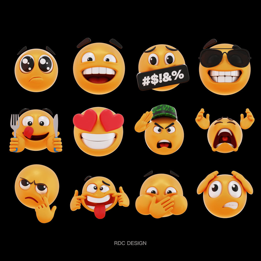 3D MODEL | 😎 30 Fun Emoji Pack – Blender | C4D