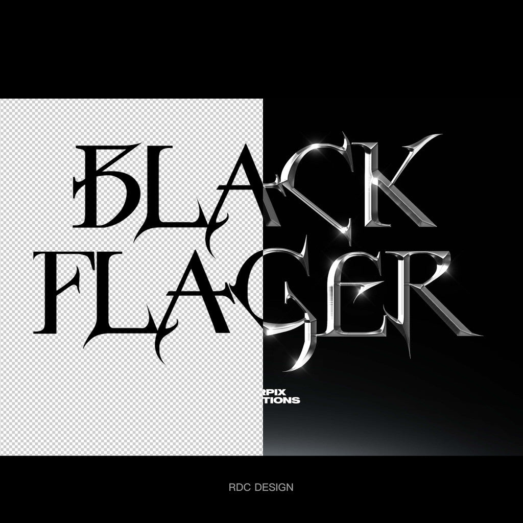 3D DESIGN | ⚡ Y2K Silver Sharp Font Logo Mockup Template – Photoshop
