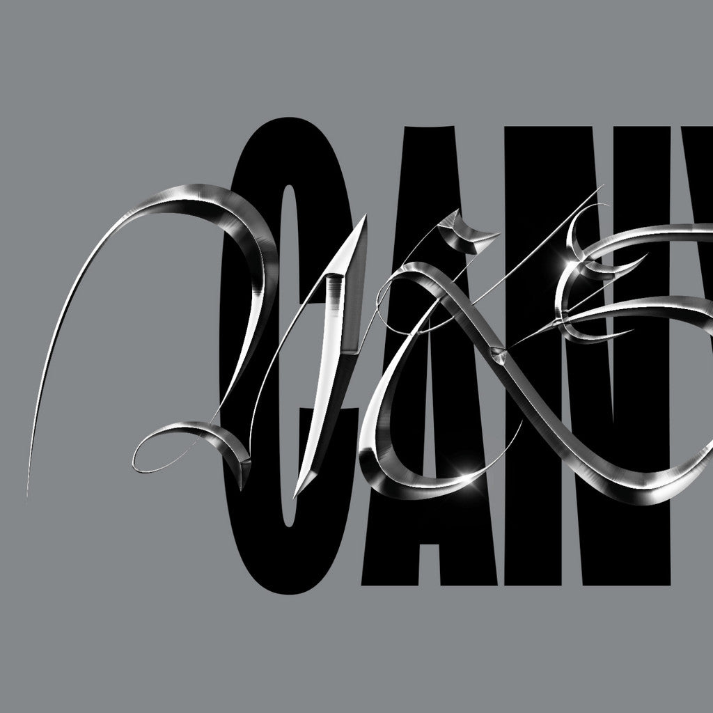 3D DESIGN | ⚔️ Y2K Sharp Silver Chrome Font Logo Mockup Template – Photoshop