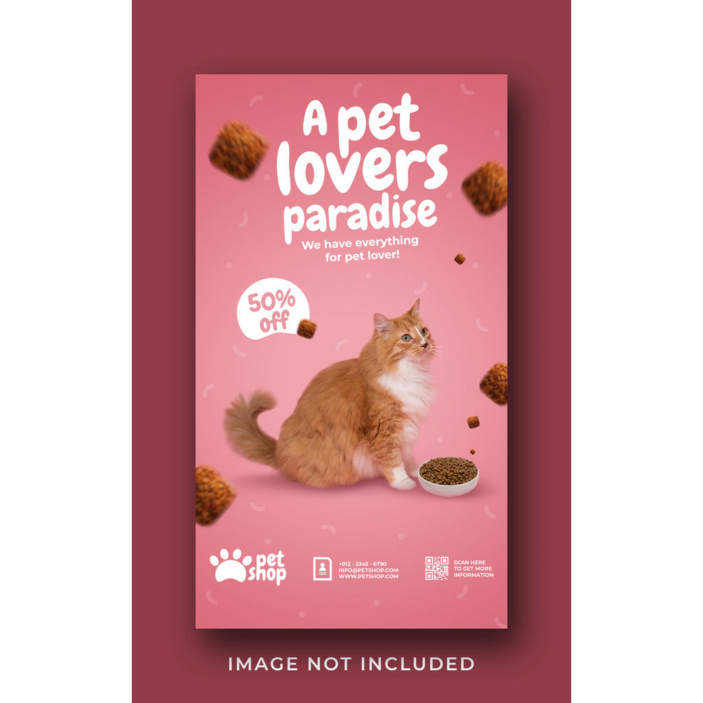 PSD | 🐱 Cute Cat Poster Template – Pet Shop Promo Flyer