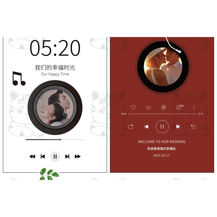 PSD | 💒 Xiaohongshu Music Player Rotating Record Signboard Wedding Welc