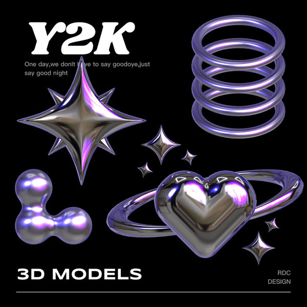 3D MODEL | 💜 25 Y2K Purple Chrome Hearts & Stars Models – Blender