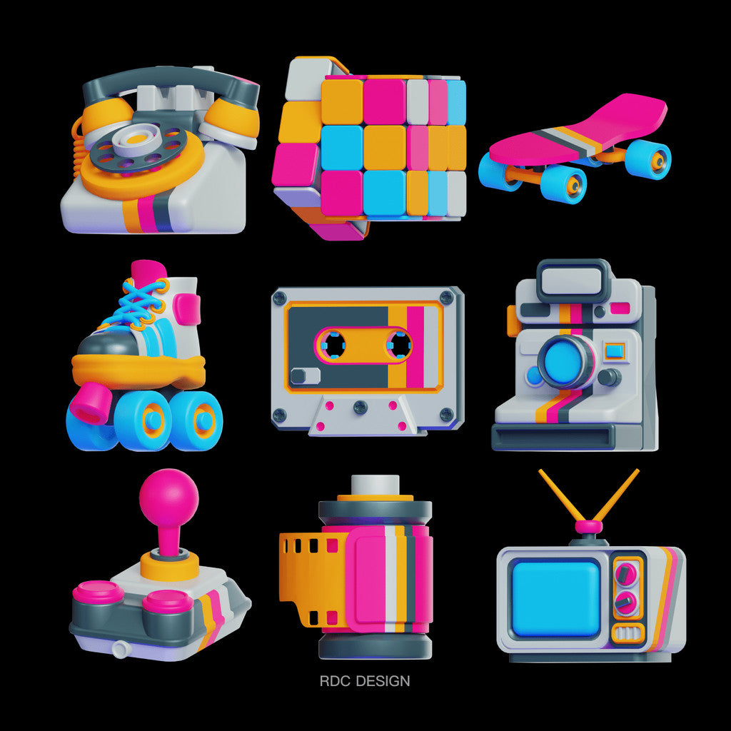 3D MODEL | 📻 25 Retro Radio, Console, Watch & Camera Models – C4D | Blender