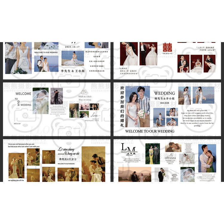 PSD | 💒 Wedding Photo Wall & Reception Background Template [MICHIGO STUDIO]