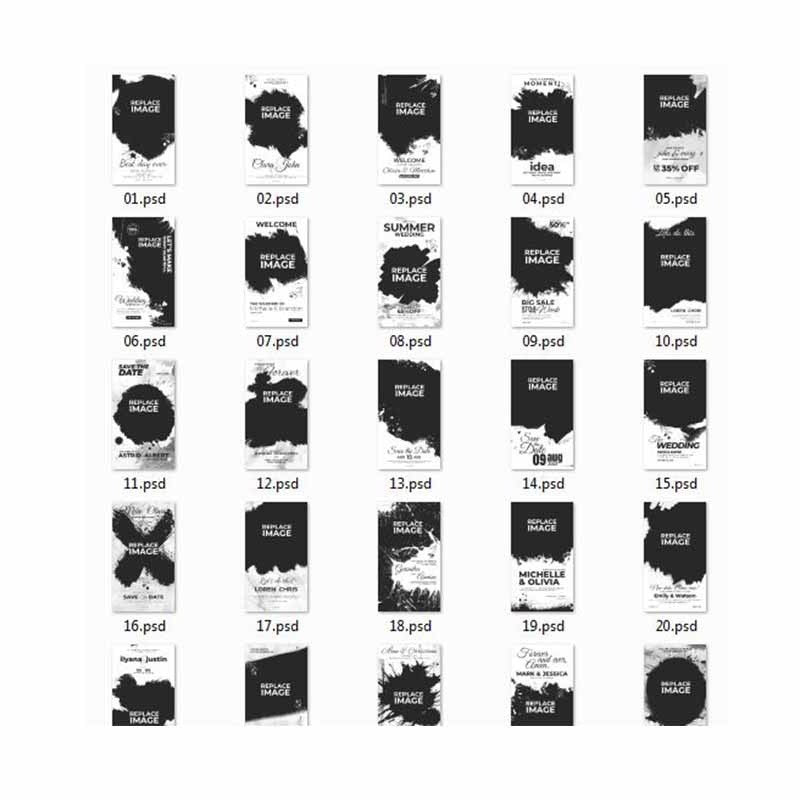 💌 50 Wedding Story Templates | Editable PSD Photoshop Format | [MICHIGO STUDIO]