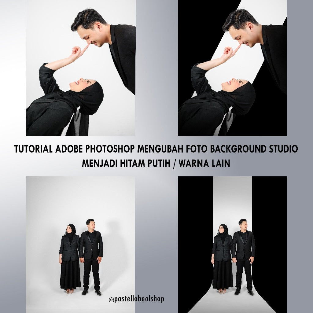 TUTORIAL PHOTOSHOP UBAH FOTO BACKGROUND STUDIO MENJADI HITAM PUTIH[ MICHIGO STUDIO ]