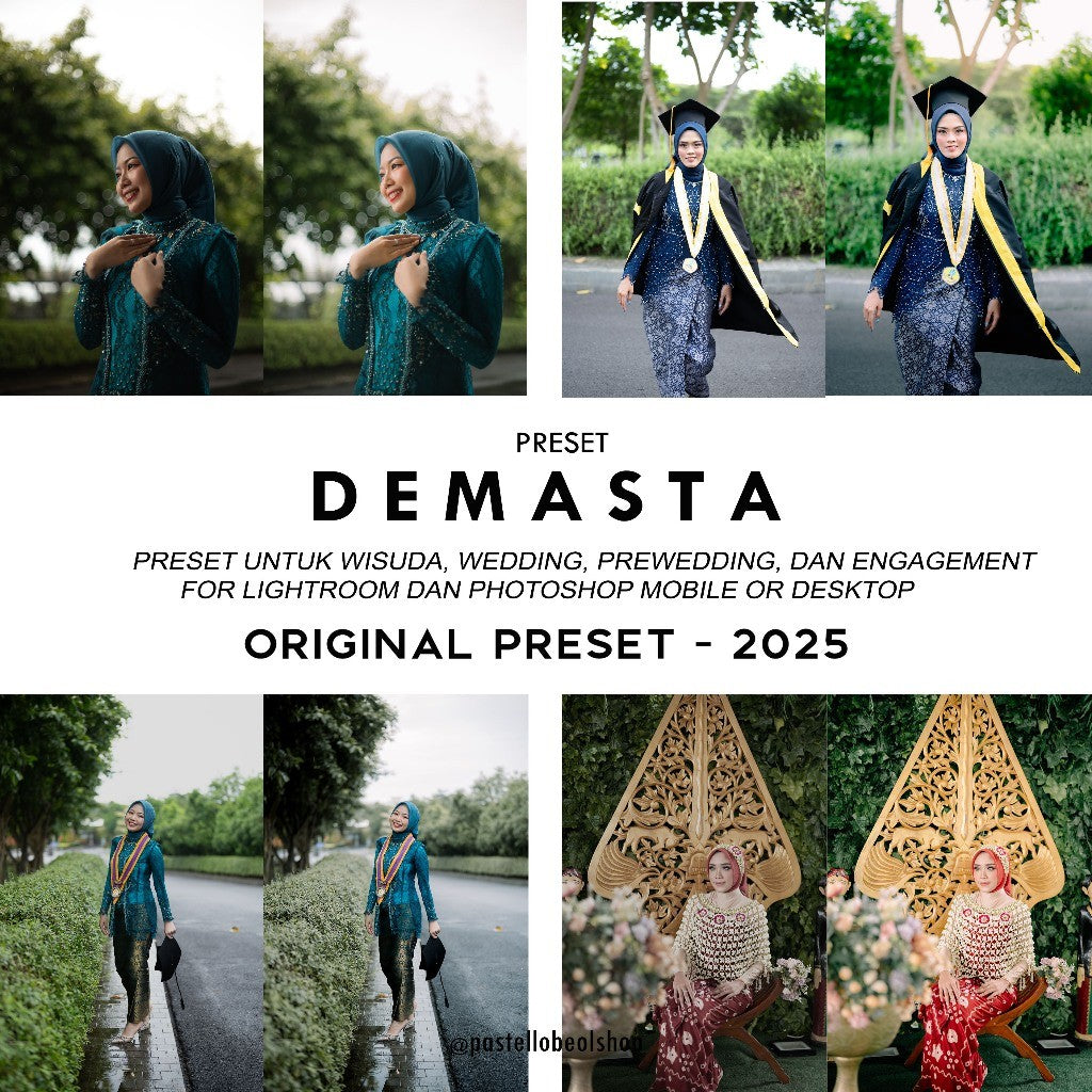 698 🎨 Preset Lr + Ps – Demasta Preset for Graduation, Wedding & Prewedding ✨ [ MICHIGO STUDIO ]