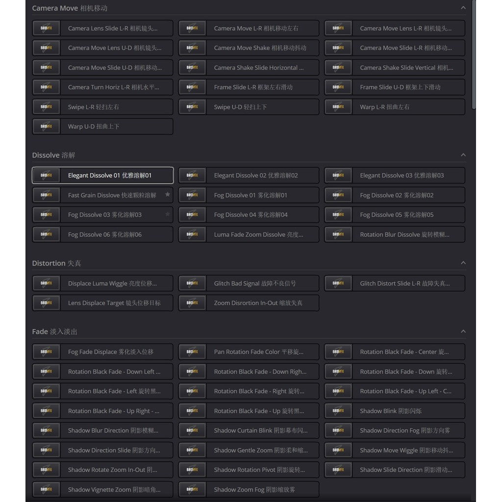 🎛️ [PowerGrade] 644 DaVinci subtitles, transitions & effects – BroVFX ULTIMATE BRO PACK (Chinese) [MICHIGO STUDIO] 🎬✨