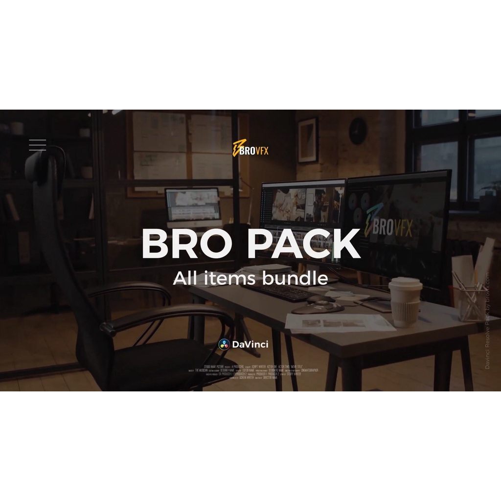 🎛️ [PowerGrade] 644 DaVinci subtitles, transitions & effects – BroVFX ULTIMATE BRO PACK (Chinese) [MICHIGO STUDIO] 🎬✨