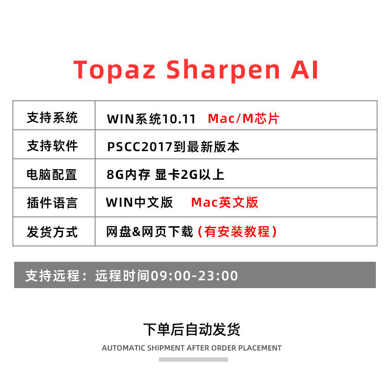 🔍 Topaz Sharpen AI Plugin Smart Image Sharpen, Stabilize Blur & Noise Reduction Win Mac [MICHIGO STUDIO]