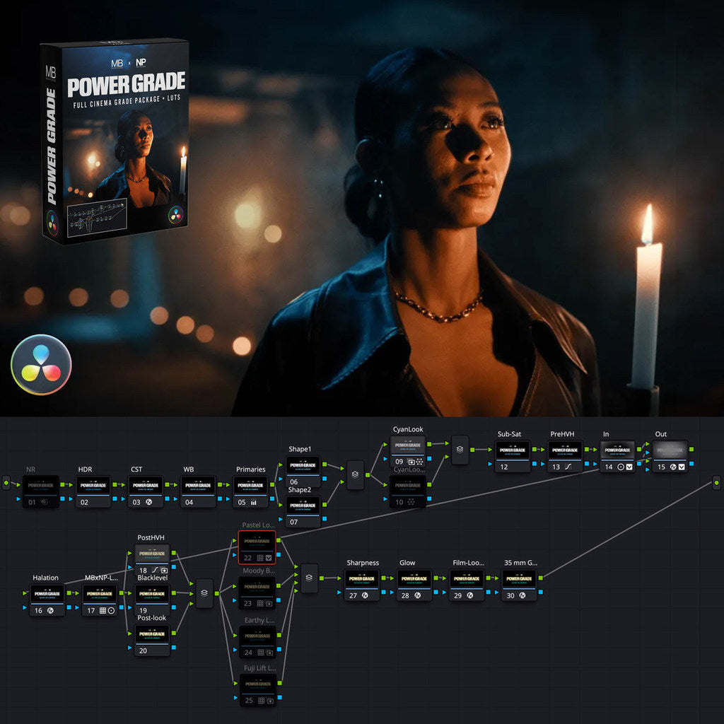 🎬 [PowerGrade] Cinematic Color Grading for DaVinci Resolve
Mark Bone – PowerGrade – MB+NP — [MICHIGO STUDIO] 🎥✨