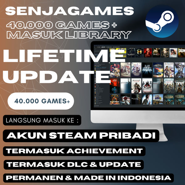 [BONUS STEAM KEY / AKUN PRIVATE / GAMEPASS] 40.000+ GAME STEAM MASUK LIBARY ANDA - LIFETIME ORIGINAL Fresh / 0 Hour / Ga