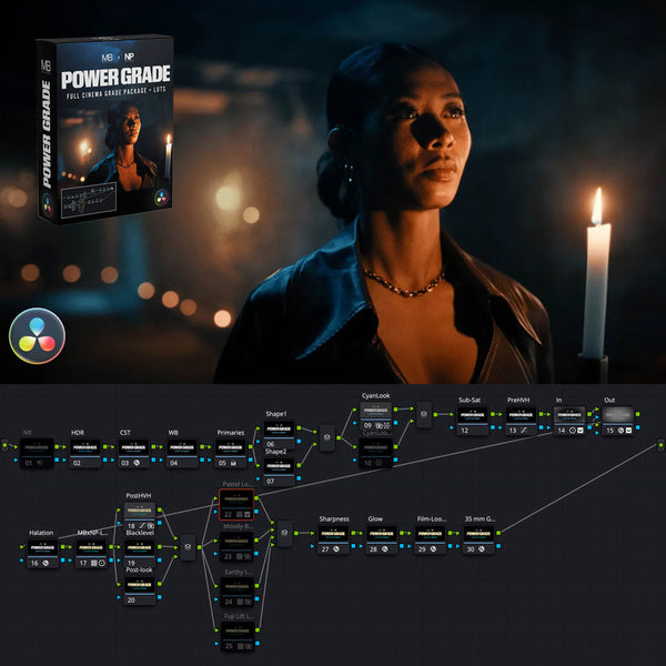 🎬 [PowerGrade] Cinematic Color Grading for DaVinci Resolve
Mark Bone – PowerGrade – MB+NP — [MICHIGO STUDIO] 🎥✨