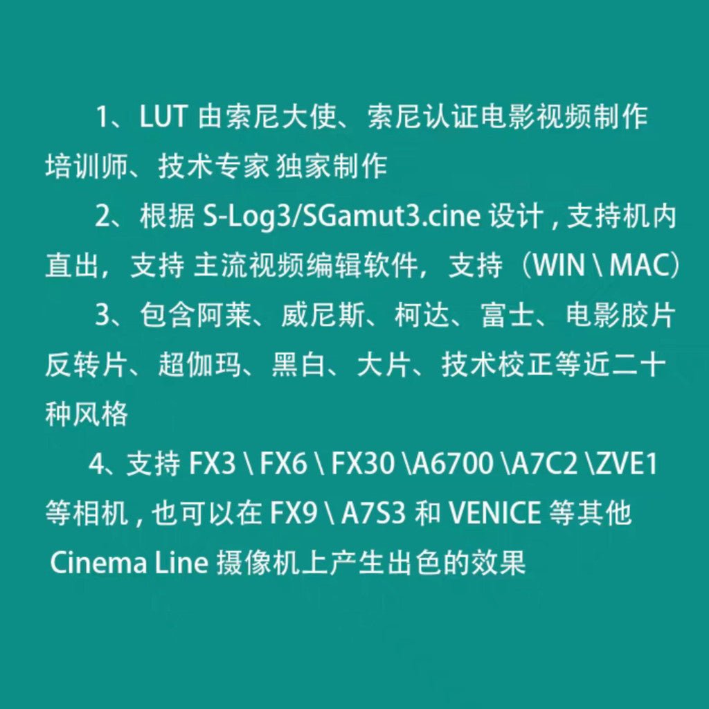 📸 Sony LUT Collection | FX3 / FX6 / FX30 / A6700 / ZV - E1 Support - MICHIGO STUDIO