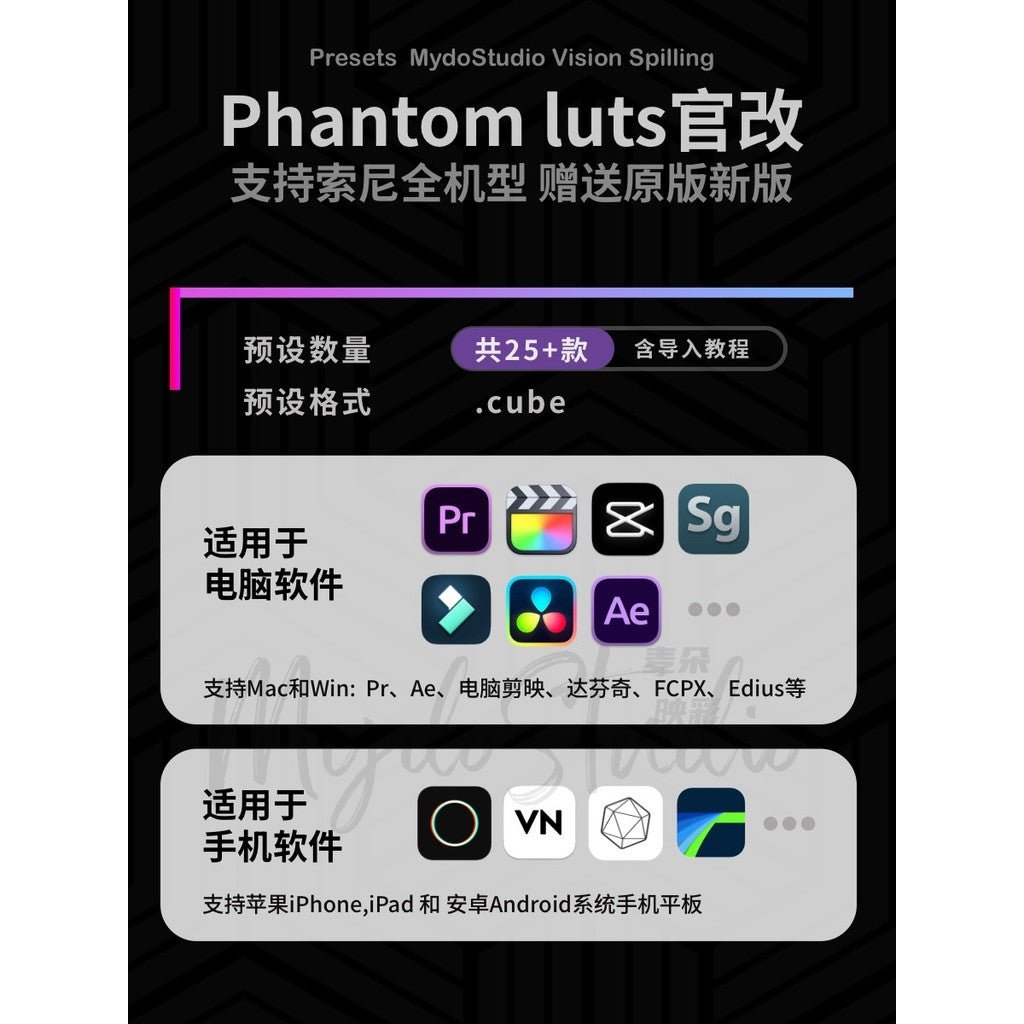 🎥 Sony Phantom LUTs 🎬 ARRI Film Emulation for Editing CapCut / FCPX / DaVinci [ MICHIGO STUDIO ] - MICHIGO STUDIO