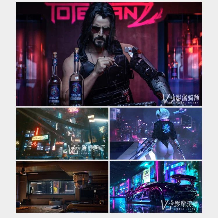 Visual Pack 🎬 | 3D Cyberpunk City Street 🌃 Cool Futuristic LED Background Video | Live Stream Screen Casting Display - MICHIGO STUDIO