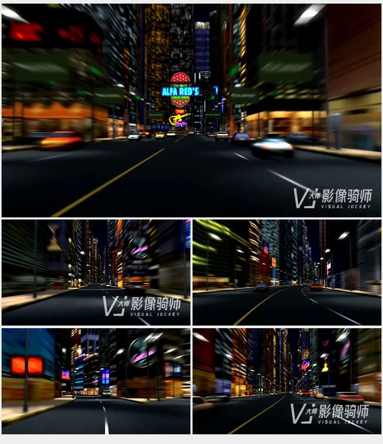 Visual Pack 🎬 | 3D Night City Fly - Through Motion | Bar KTV Nightclub Dance Live LED VJ Background Video 🌃 - MICHIGO STUDIO