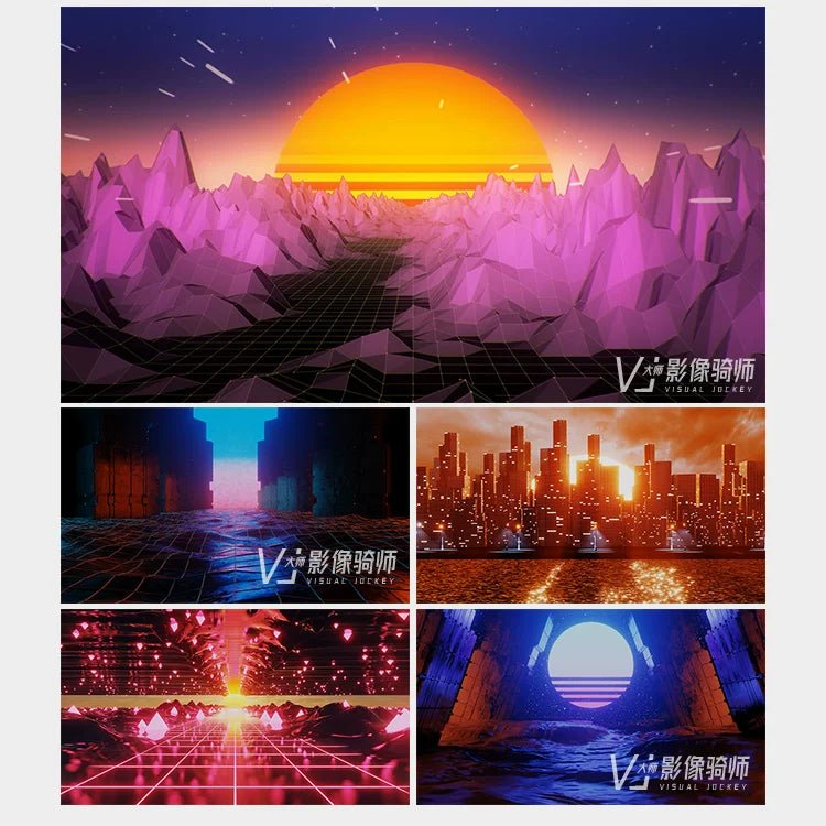 Visual Pack 🎬 | 3D Sci - Fi Cyberpunk Fly - Through | City Nightclub Live LED Big Screen VJ Background Video 4K 🌆 - MICHIGO STUDIO
