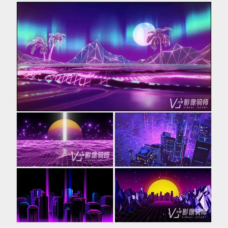 Visual Pack 🎬 | 3D Sci - Fi Cyberpunk Fly - Through | City Nightclub Live LED Big Screen VJ Background Video 4K 🌆 - MICHIGO STUDIO