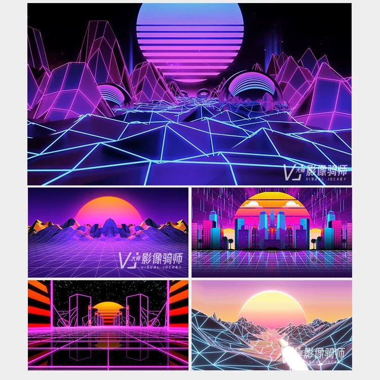Visual Pack 🎬 | 3D Sci - Fi Cyberpunk Fly - Through | City Nightclub Live LED Big Screen VJ Background Video 4K 🌆 - MICHIGO STUDIO
