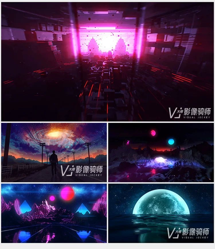 Visual Pack 🎬 | 3D Starry Sky Cool Stage Runway Fly - Through | Bar Live LED Big Screen VJ Background Video 4K ✨ - MICHIGO STUDIO