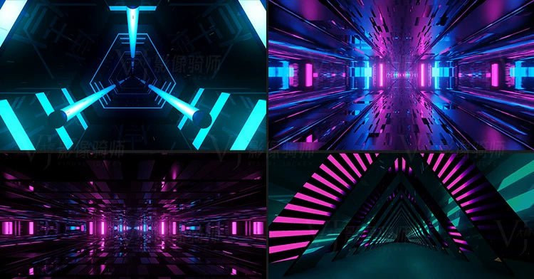 Visual Pack 🎬 | 3D Tunnel Fly - Through Motion | Bar Nightclub Stage Live LED Big Screen VJ Background Video 4K 🚀✨ - MICHIGO STUDIO