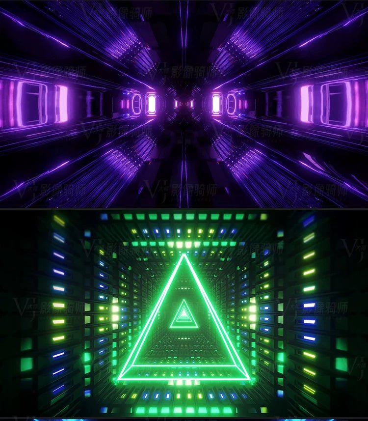 Visual Pack 🎬 | 3D Tunnel Fly - Through Motion | Bar Nightclub Stage Live LED Big Screen VJ Background Video 4K 🚀✨ - MICHIGO STUDIO