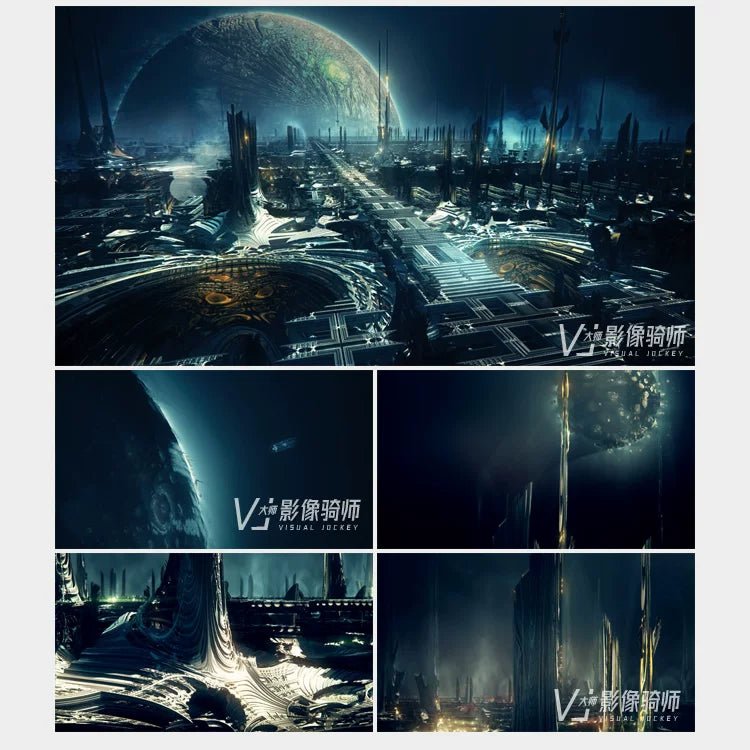 Visual Pack 🎬 | Alien Tech Cyberpunk Futuristic Planet 🌌 | LED VJ Video Background for Bar Large Screen Casting - MICHIGO STUDIO