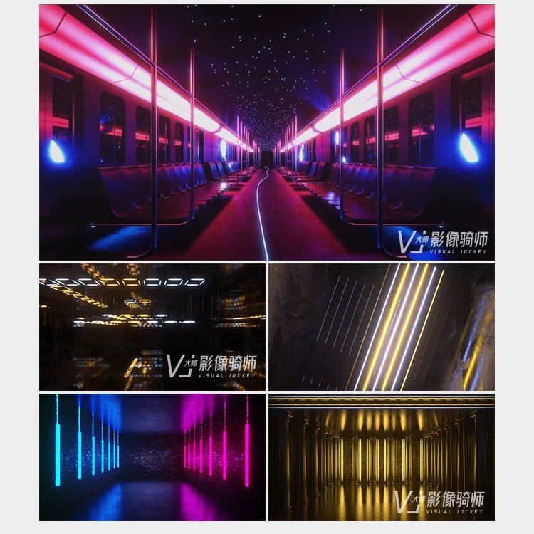 Visual Pack 🎬 | Cool 3D Light Lines Neon | Indoor Nightclub Live LED Screen Stage VJ Background Video 4K 🌈 - MICHIGO STUDIO