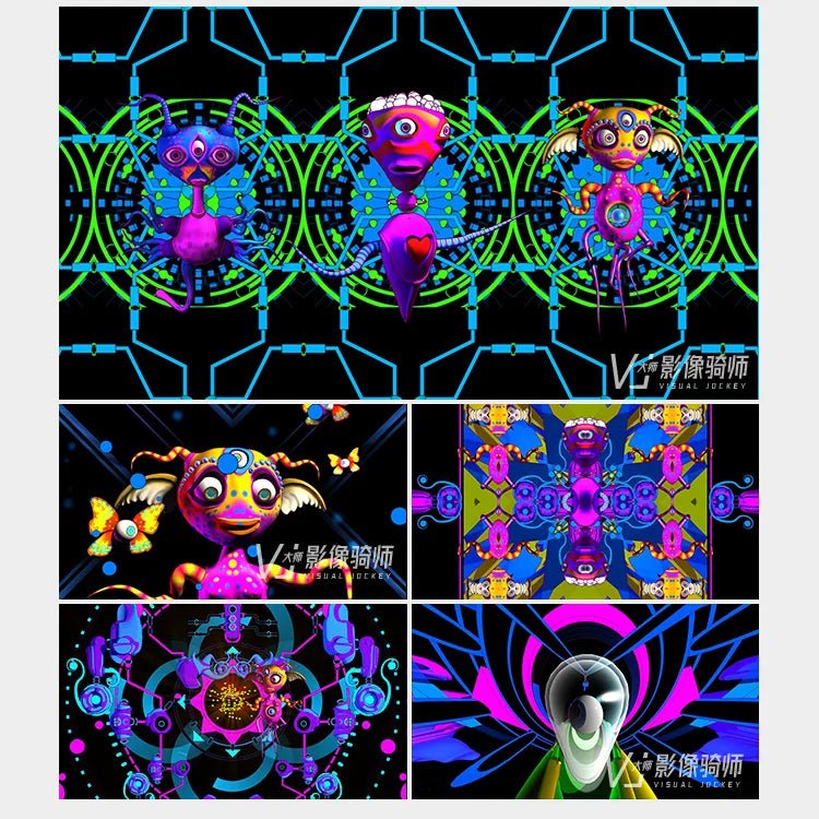Visual Pack 🎬 | Cool Cartoon Vaporwave 3D Alien 👽 Hip Hop Dance | LED VJ Video Background for Bar Nightclub Stage - MICHIGO STUDIO