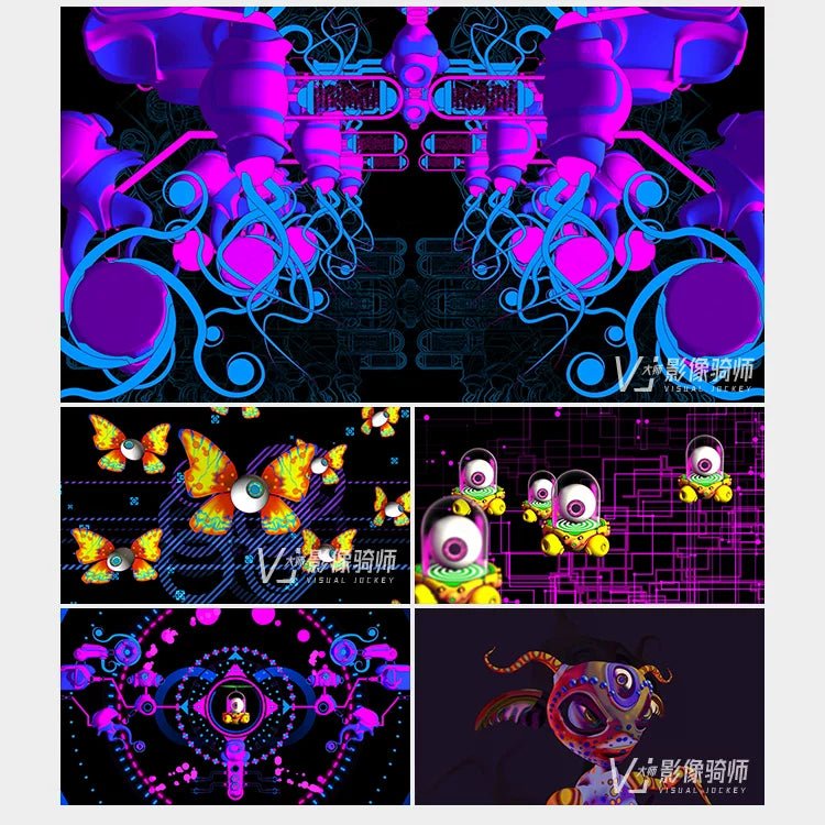 Visual Pack 🎬 | Cool Cartoon Vaporwave 3D Alien 👽 Hip Hop Dance | LED VJ Video Background for Bar Nightclub Stage - MICHIGO STUDIO