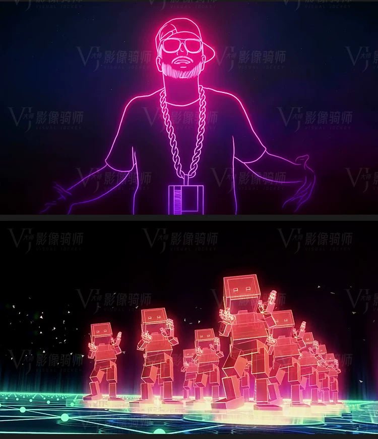 Visual Pack 🎬 | Cool Dynamic Metal Mechanical Dance | Hip Hop Nightclub LED Big Screen VJ Video Background 4K - MICHIGO STUDIO