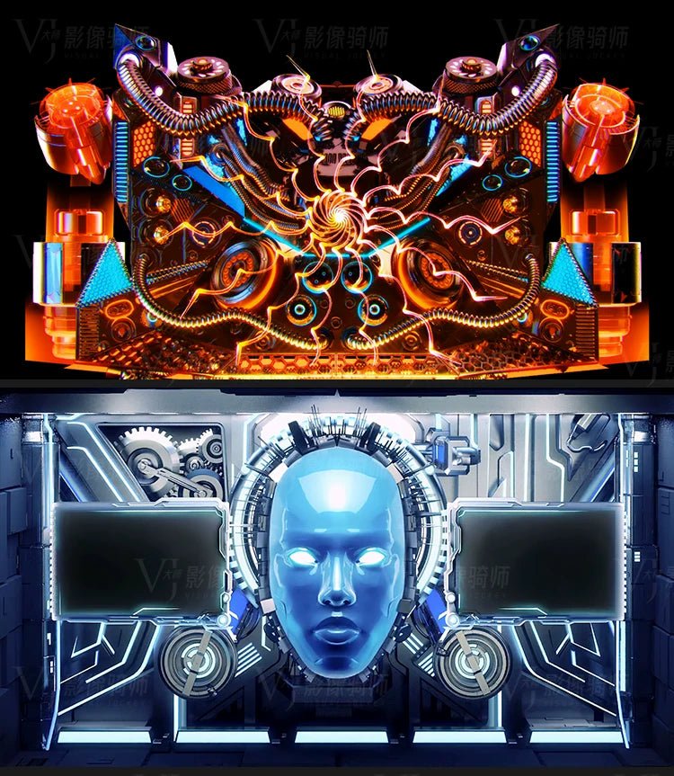 Visual Pack 🎬 | Cool Dynamic Metal Mechanical Dance | Hip Hop Nightclub LED Big Screen VJ Video Background 4K - MICHIGO STUDIO