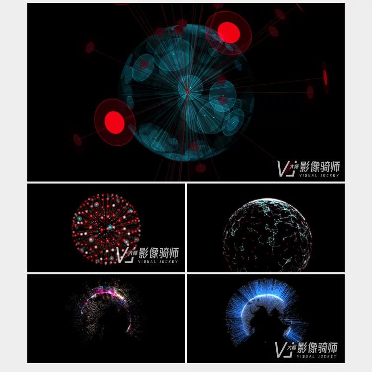 Visual Pack 🎬 | High - Tech Geometric Dots Lines Sphere Earth 🌐 Particle 4K LED Video Background for Live & VJ Screen - MICHIGO STUDIO