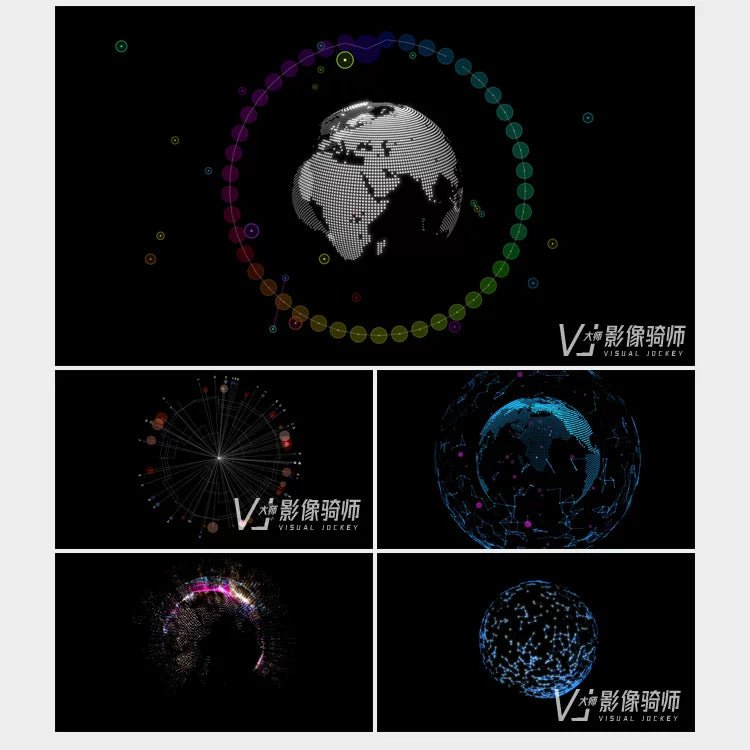 Visual Pack 🎬 | High - Tech Geometric Dots Lines Sphere Earth 🌐 Particle 4K LED Video Background for Live & VJ Screen - MICHIGO STUDIO