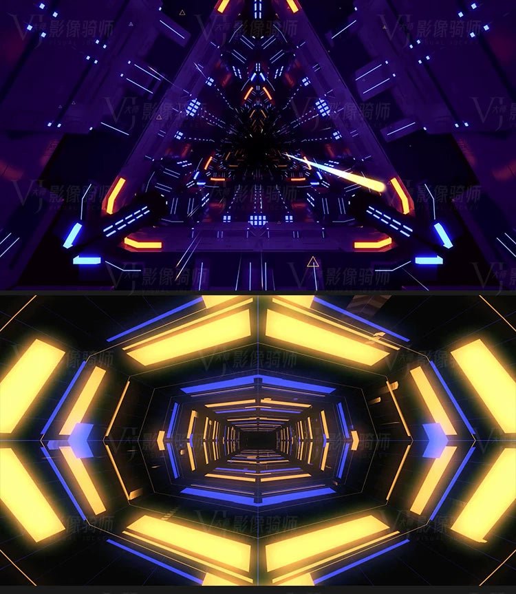 Visual Pack 🎬 | Sci - Fi Neon Tunnel Kaleidoscope | Stage Bar Nightclub Live LED Background VJ Video 4K ✨🚀 - MICHIGO STUDIO