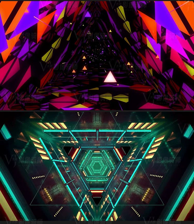Visual Pack 🎬 | Sci - Fi Neon Tunnel Kaleidoscope | Stage Bar Nightclub Live LED Background VJ Video 4K ✨🚀 - MICHIGO STUDIO