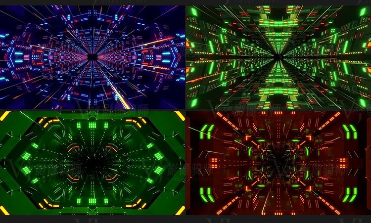 Visual Pack 🎬 | Sci - Fi Neon Tunnel Kaleidoscope | Stage Bar Nightclub Live LED Background VJ Video 4K ✨🚀 - MICHIGO STUDIO