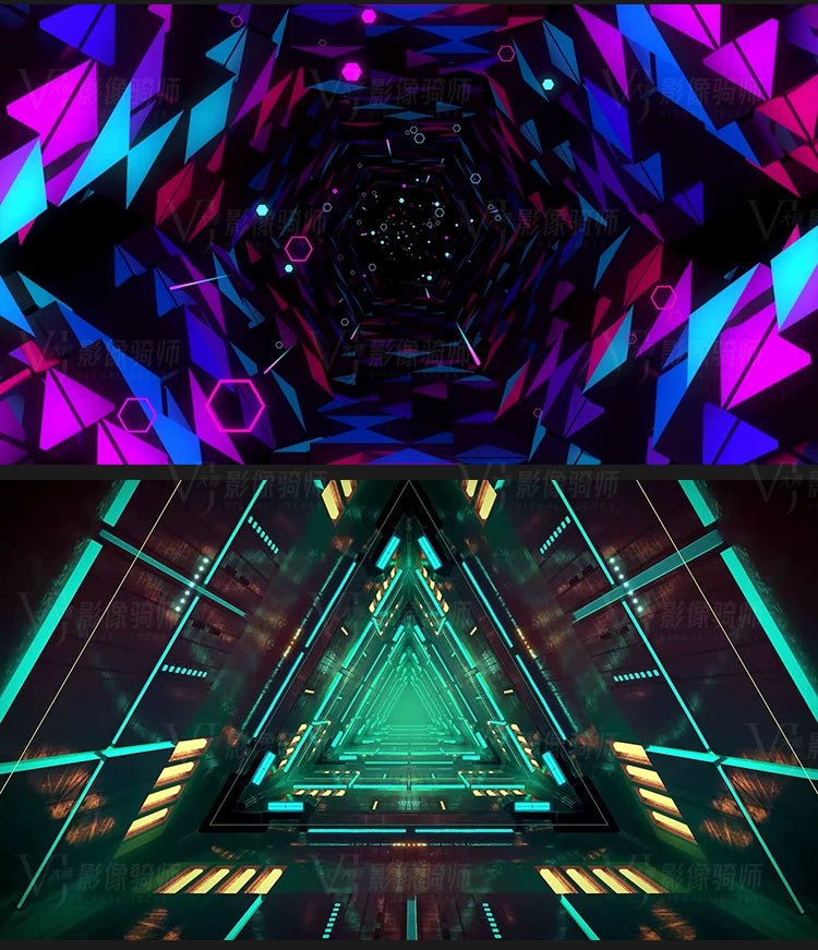 Visual Pack 🎬 | Sci - Fi Neon Tunnel Kaleidoscope | Stage Bar Nightclub Live LED Background VJ Video 4K ✨🚀 - MICHIGO STUDIO